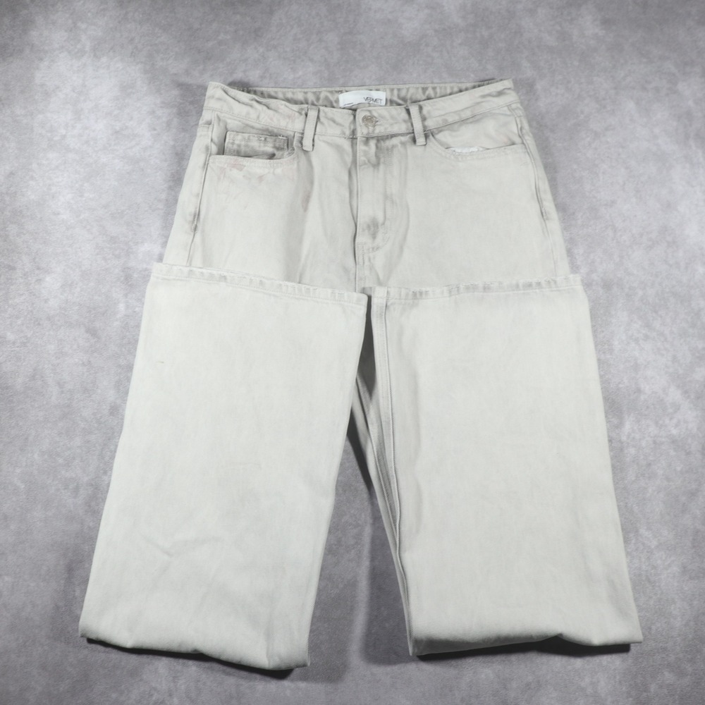 Vervet Grey Distressed Wide Leg Jeans